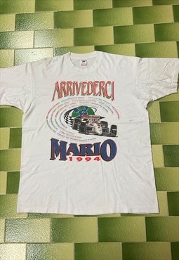 Vintage 90s Mario Andretti 1994 Arrivederci Racing T-Shirt