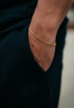 Twistedpendant - 3mm Cuban Bracelet Chain 18K Gold