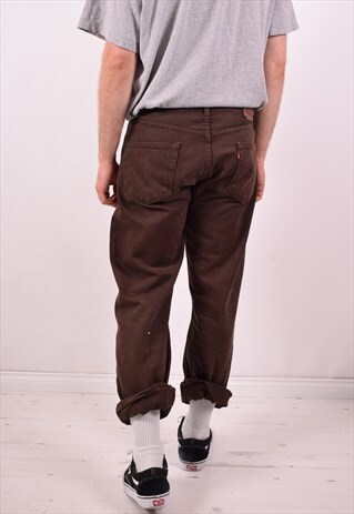 LEVI'S 501 MENS VINTAGE JEANS W34 L34 BROWN 90S