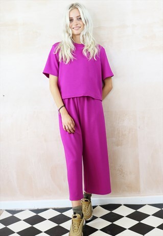 HOT PINK CROP PANTS CO-ORDINATES