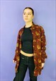 VINTAGE 90S ABSTRACT PATTERN OVERSIZED BUTTON UP SHIRT