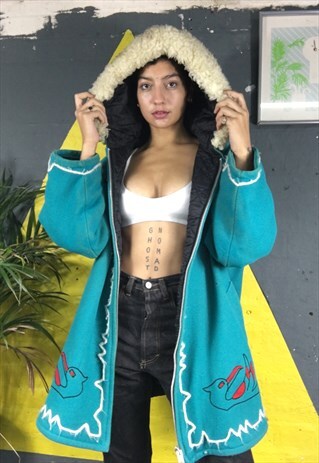 TURQUOISE DUFFEL COAT
