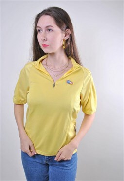 90s yellow zipped up sport women tshirt