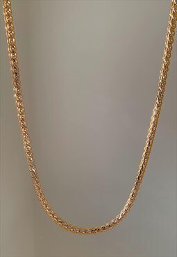  Two Tone Gold Silver Braided Snake Chain Necklace