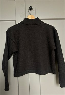 Vintage Black Turtleneck Merino Wool