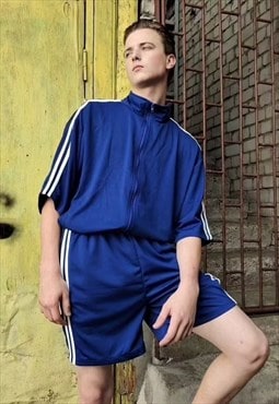 2 piece side stripe sport set 90s style shorts & shirt combo