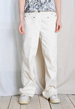 Y2K Beige Lightweight Cotton Womens Pants