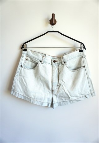 VINTAGE DENIM LIGHT BLUE SUMMER SHORTS JEAN WHITE