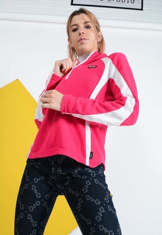 VINTAGE FLEECE 1/4 ZIP UP JACKET IN PINK