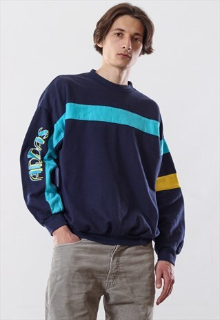 VINTAGE MENS ADIDAS ORIGINALS BIG LOGO SWEATSHIRT CREW NECK
