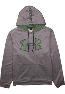 Vintage 90's Under Armour Hoodie Pullover Spellout Grey