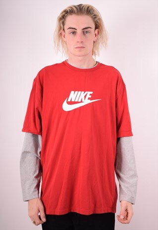 NIKE MENS VINTAGE TOP LONG SLEEVE XL RED 90S