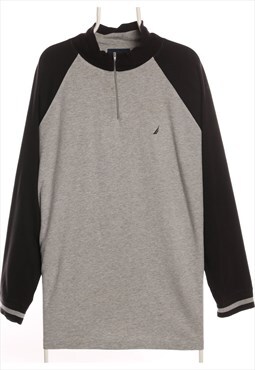 Nautica - Black and Grey Quarter Zip Jumper - XLarge