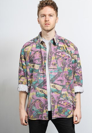 VINTAGE AZTEC PATTERNED SHIRT
