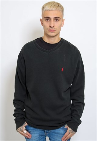 VINTAGE RALPH LAUREN SWEATER IN BLACK LARGE