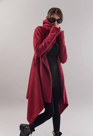 WINTER CAPE COAT/WOOL CASHMERE COAT/WINTER/LINED/F1744