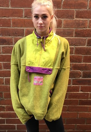 VINTAGE WINTER RETRO NEON FLEECE JUMPER