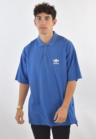 VINTAGE 90S BLUE ADIDAS POLO SHIRT