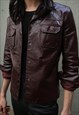VINTAGE DARK RED LEATHER JACKET