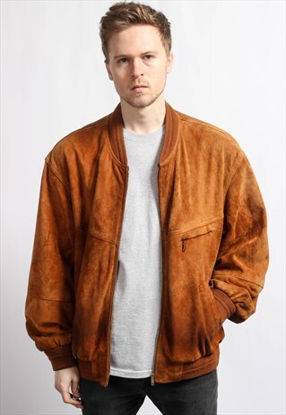 VINTAGE OVERSIZED SUEDE BOMBER JACKET