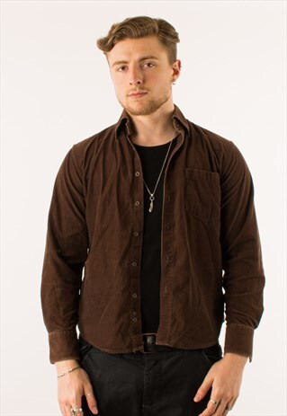 VINTAGE 90S BROWN CORDUROY SHIRT