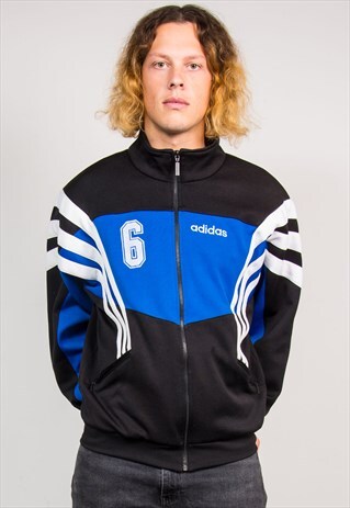 VINTAGE 90'S BLACK ADIDAS TRACKSUIT JACKET