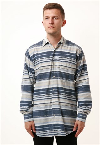 90S VINTAGE OLDSCHOOL HAPPY LIFE COTTON SHIRT 15901