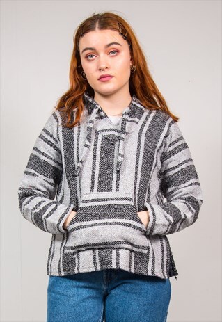 VINTAGE 90'S STRIPED BAJA HOODIE JUMPER