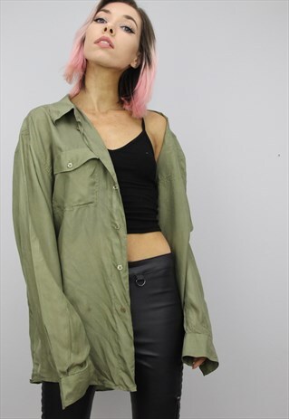 VINTAGE 90S OVERSIZED SILK SHIRT