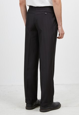VINTAGE BLACK TURO STRIPED TROUSERS BOTTOMS