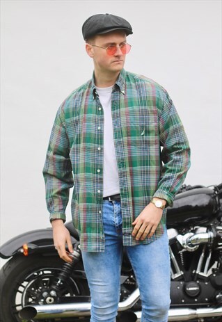 NAUTICA USA 90S SHAMROCK PLAID SHIRT