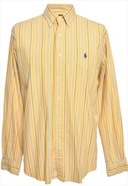Ralph Lauren Pale Yellow & Blue  Striped Shirt - L