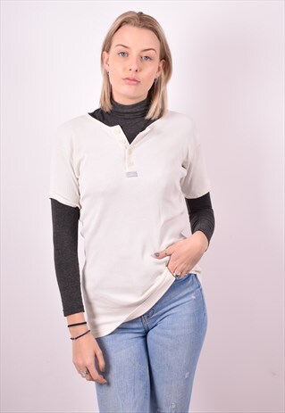 LEVI'S WOMENS VINTAGE T-SHIRT TOP MEDIUM WHITE 90S