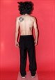 90'S VINTAGE SKATER FIT CLASSIC SUIT TROUSERS IN BLACK