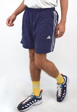 VINTAGE 90S ADIDAS NAVY BLUE SHORTS