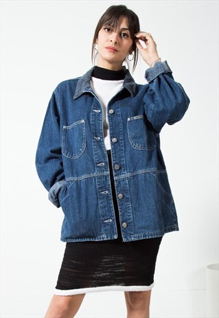 VINTAGE 80S CLASSIC LEE DENIM JACKET OVERSIZE / 1660