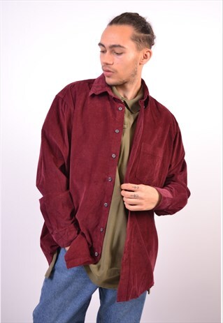 VINTAGE CORDUROY SHIRT MAROON