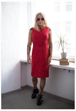 VINTAGE 80S MIDI LINEN DRESS