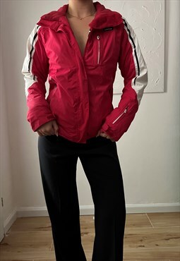 Vintage motorcycle jacket in the perfect red with white