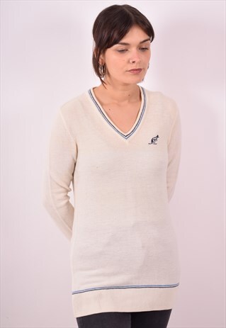 AUSTRALIAN L'ALPINA WOMENS VINTAGE JUMPER SWEATER MEDIUM OFF