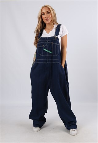 VINTAGE USA KEY DENIM DUNGAREES PLUS SIZE UK 22 4XL (944X)
