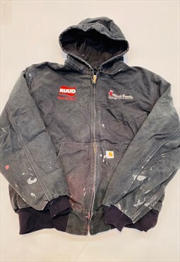 Vintage 90s Carhartt Distressed Hooded Jacket 