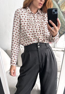 Paisley Print Buttoned Top / Shirt - M