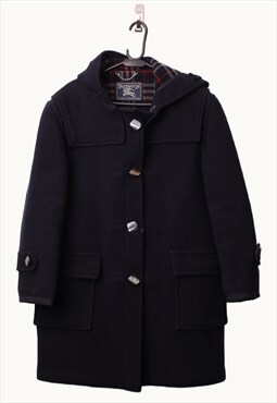 Vintage 90s Burberry Duffle Coat in Blue