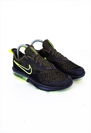 VINTAGE NIKE AIR MAX TRAINERS GREEN SIZE 4.5 UK