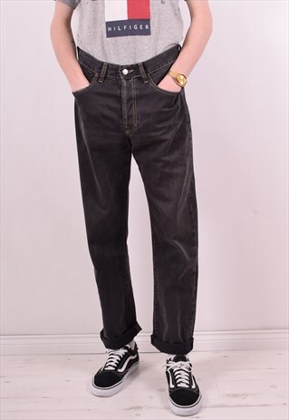 DIESEL MENS VINTAGE JEANS W33 L31 BLACK 90S