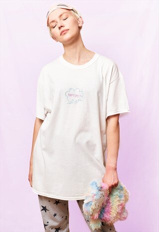NAPTIME WHITE SLOGAN T-SHIRT