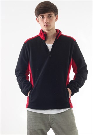 VINTAGE DICKIES PULLOVER JACKET 90S BLACK RED