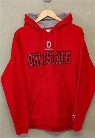 VINTAGE CHAMPION OHIO STATE HOODIE RED MEDIUM