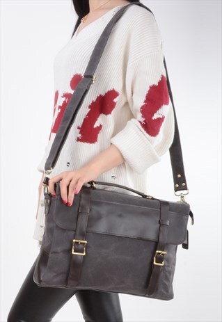 EAZO WAXED CANVAS AND LEATHER SATCHEL